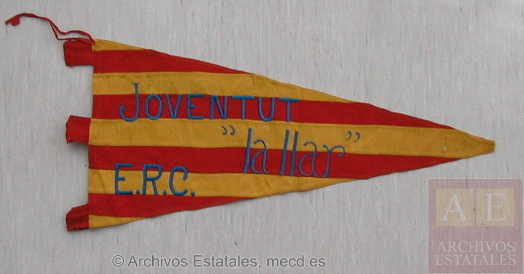 Bandera de la Joventut -La Llar- de Esquerra Republicana de Catalunya que se conserva en el Centro Documental de la Memoria Histórica