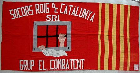 Bandera del Grup El Combatent del Socors Roig de Catalunya que se conserva en el Centro Documental de la Memoria Histórica