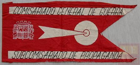 Banderín del Subcomisariado de Propaganda que se conserva en el Centro Documental de la Memoria Histórica