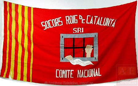 Bandera del Socors Roig de Catalunya que se conserva en el Centro Documental de la Memoria Histórica