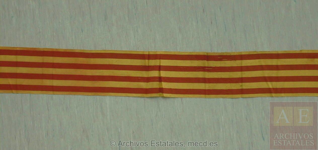 Banda con la bandera catalana que se conserva en el Centro Documental de la Memoria Histórica