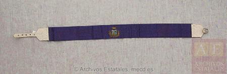 Cinto con el escudo de Madrid que se conserva en el Centro Documental de la Memoria Histórica