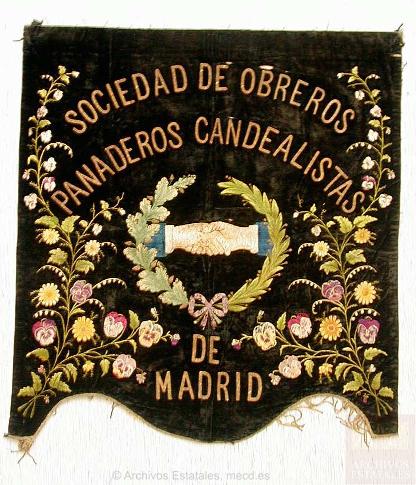Estandarte de la Sociedad de Obreros Panaderos Candealistas de Madrid de la UGT que se conserva en el Centro Documental de la Memoria Histórica