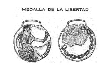 Dibujo de la Medalla de La Libertad republicana