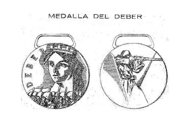 Dibujo de la Medalla del Deber republicana